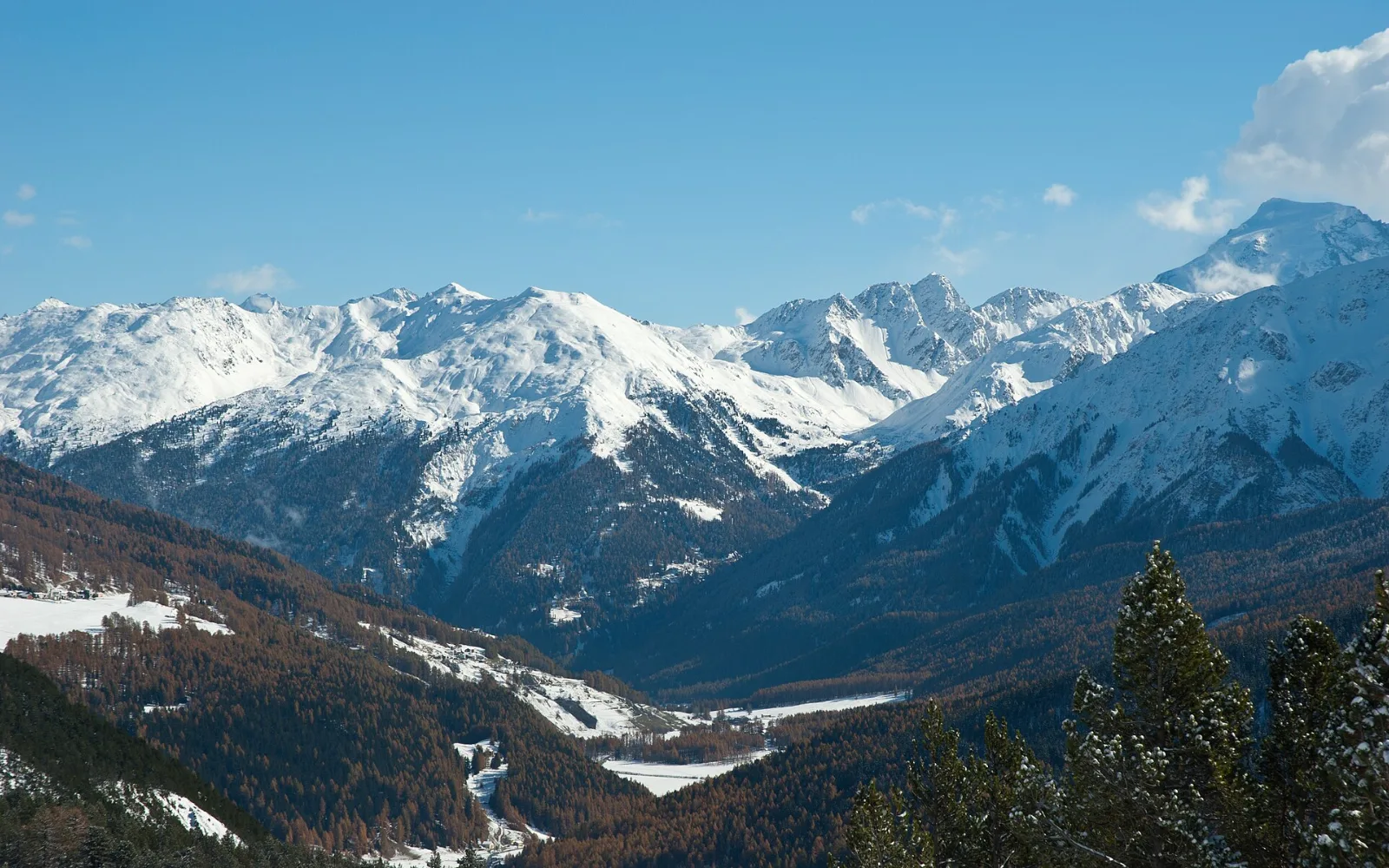 The Val Müstair with the Ortler group